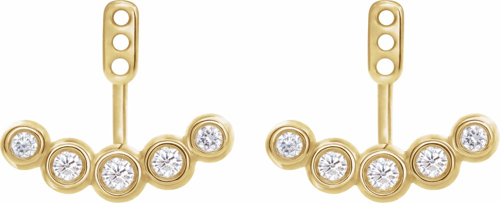 14K Yellow 1/4 CTW Diamond Curved Front-Back Earring Jackets