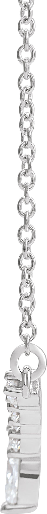 14K White Gold 1/3 CTW Natural Diamond V 18" Necklace