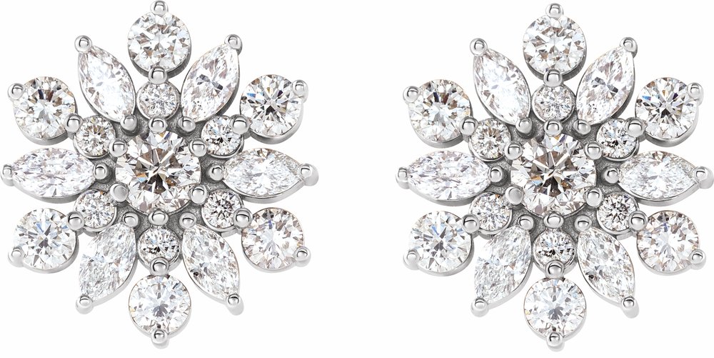 14K White 1 CTW Natural Diamond Earrings