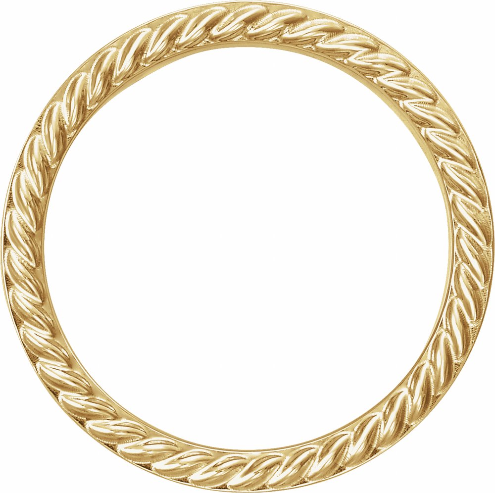 10K Yellow Gold 5 mm Rope Edge Flat Band Size 10