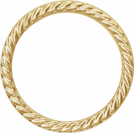 10K Yellow Gold 7 mm Rope Edge Flat Band Size 10