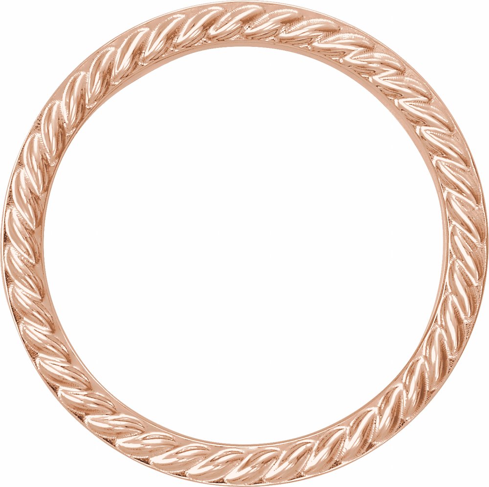 14K Rose 6 mm Rope Pattern Band Size 10