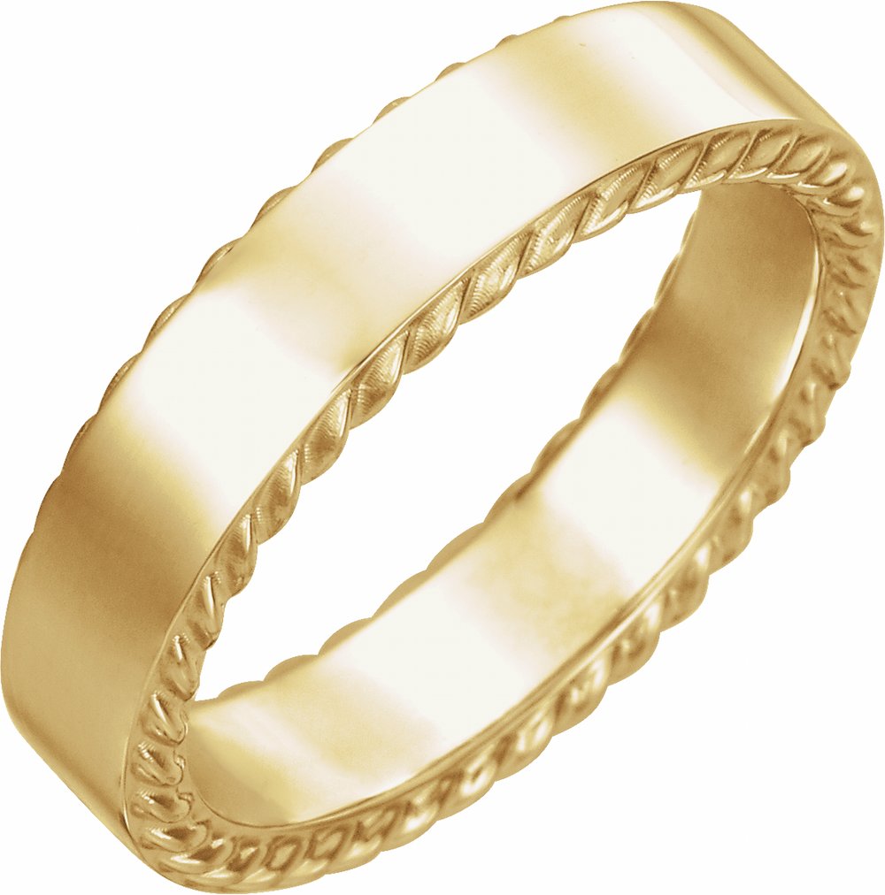 14K Yellow 6 mm Rope Pattern Band Size 9.5