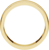 14K Yellow Gold 6 mm Flat Edge Comfort-Fit Band with Milgrain & Satin Finish Size 9