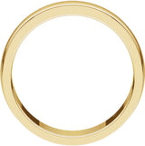 14K Yellow 6 mm Flat Edge Comfort-Fit Band with Milgrain & Satin Finish Size 9