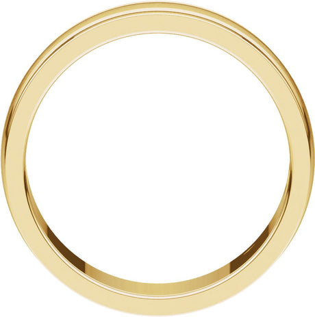 14K Yellow Gold 6 mm Flat Edge Comfort-Fit Band with Milgrain & Satin Finish