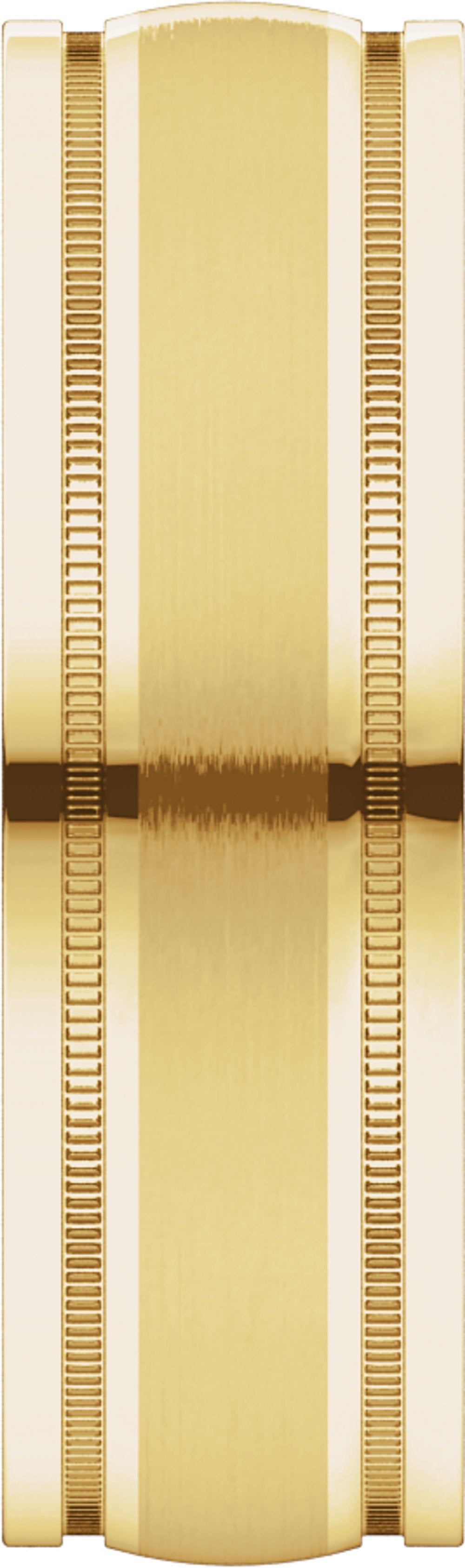 14K Yellow 6 mm Flat Edge Comfort-Fit Band with Milgrain & Satin Finish