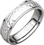 14K White Gold 5 mm Stepped-Edge Comfort-Fit Half Round Band Size 7