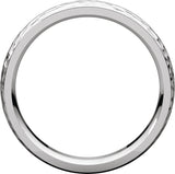 14K White Gold 5 mm Stepped-Edge Comfort-Fit Half Round Band Size 7