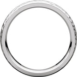 14K White 5 mm Stepped-Edge Comfort-Fit Half Round Band