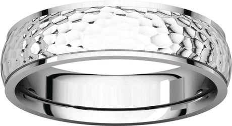 14K White Gold 5 mm Stepped-Edge Comfort-Fit Half Round Band Size 7