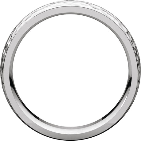 14K White Gold 6 mm Stepped-Edge Comfort-Fit Half Round Band Size 8.5