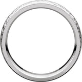 14K White Gold 6 mm Stepped-Edge Comfort-Fit Half Round Band Size 8.5