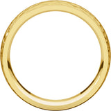 14K Yellow 6 mm Half Round Edge Band with Hammered Texture Size 9