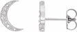 14K White Gold 1/10 CTW Natural Diamond Crescent Moon Earrings