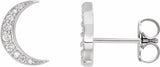 14K White Gold 1/10 CTW Natural Diamond Crescent Moon Earrings