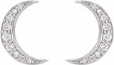 14K White 1/10 CTW Natural Diamond Crescent Moon Earrings