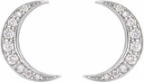 14K White Gold 1/10 CTW Natural Diamond Crescent Moon Earrings