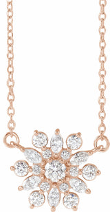 14K Rose Gold 1/2 CTW Natural Diamond Vintage-Inspired 16" Necklace