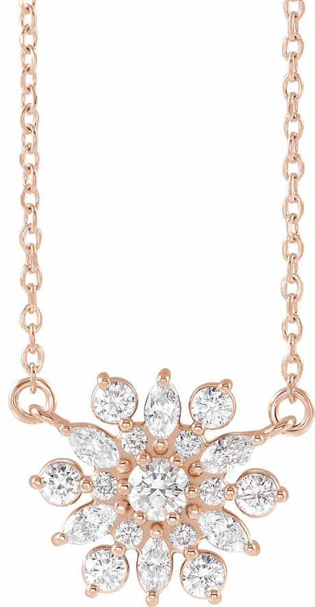14K Rose Gold 1/2 CTW Natural Diamond Vintage-Inspired 16" Necklace