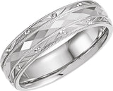Sterling Silver 6 mm Faceted Band Size 8