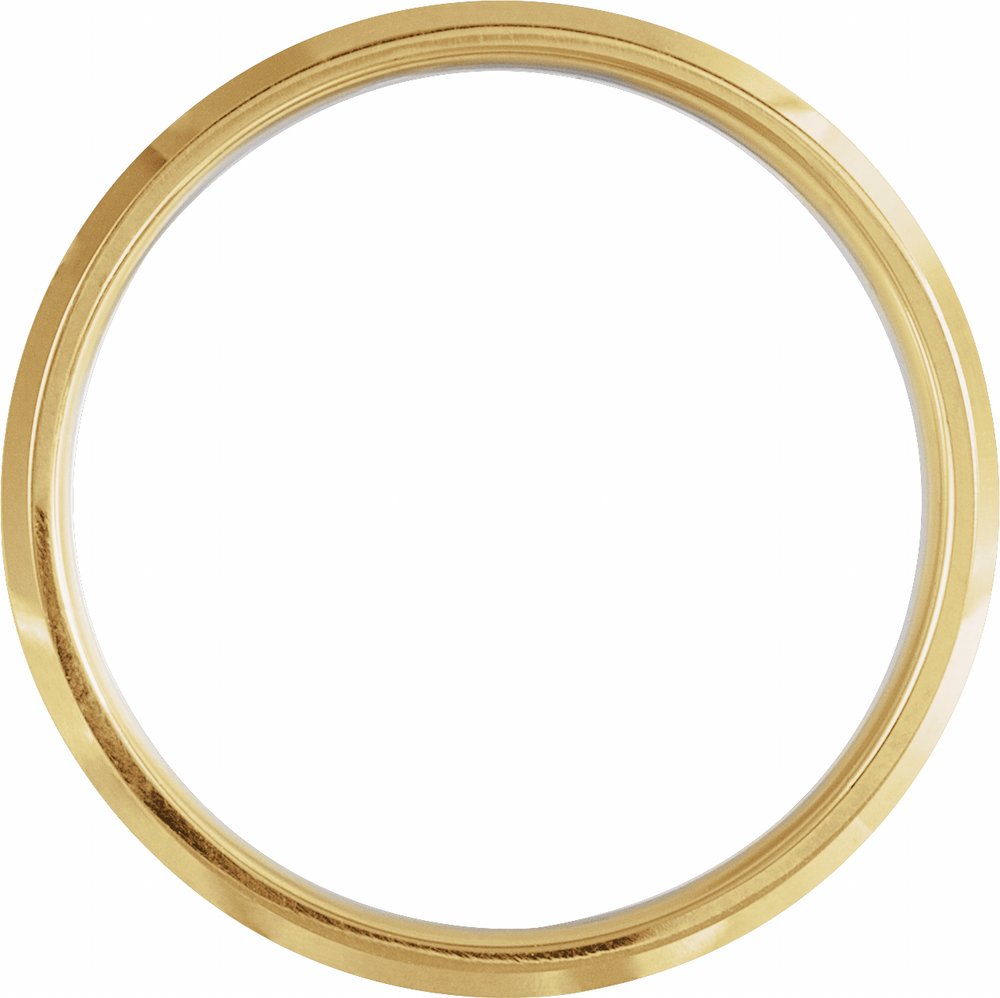 14K Yellow/White/Yellow 6 mm Beveled-Edge Band with Satin Finish