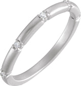 14K White  .07 CTW Natural Diamond Five-Stone Anniversary Band