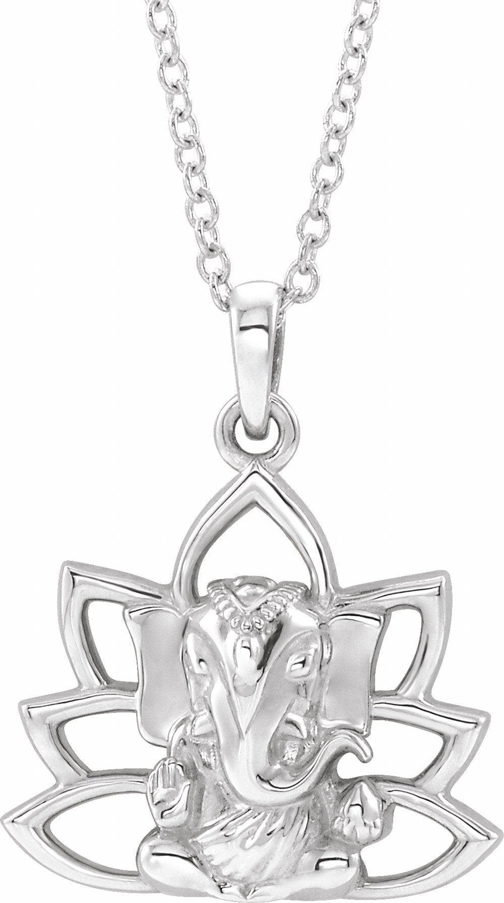 Sterling Silver Ganesha 16-18" Necklace