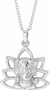 Sterling Silver Ganesha 16-18" Necklace