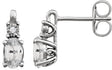 14K White Lab-Grown White Sapphire & .02 CTW Natural Diamond Earrings 