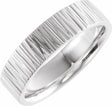 Platinum 6 mm Tree Bark-Inspired Comfort-Fit Flat Band Size 10