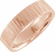 10K Rose Gold 6 mm Tree Bark-Inspired Comfort-Fit Flat Band Size 9.5