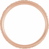 10K Rose Gold 6 mm Tree Bark-Inspired Comfort-Fit Flat Band Size 9.5