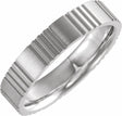 14K White Gold 5 mm Grooved Comfort-Fit Flat Band Size 10