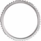 14K White Gold 5 mm Grooved Comfort-Fit Flat Band Size 10