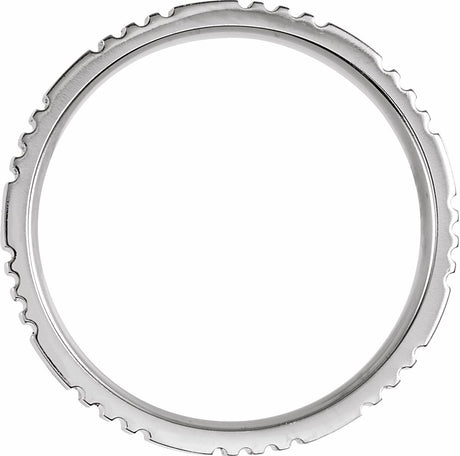 14K White Gold 5 mm Grooved Comfort-Fit Flat Band Size 10