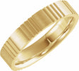 14K Yellow Gold 5 mm Grooved Comfort-Fit Flat Band Size 4.5