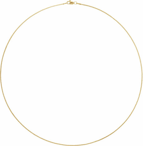 14K Yellow Gold 1 mm Wheat 20" Chain