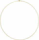 14K Yellow Gold 1 mm Wheat 24" Chain