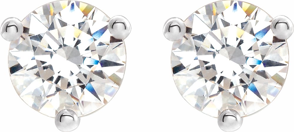 14K White Gold 7 mm Round Stuller Lab-Grown Moissanite™ Earrings