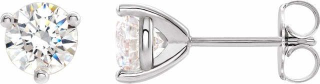14K White Gold 7 mm Round Stuller Lab-Grown Moissanite™ Earrings