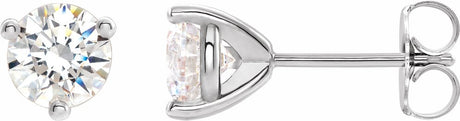 14K White Gold 7.5 mm Round Stuller Lab-Grown Moissanite™ Earrings