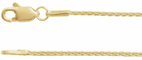 14K Yellow 1 mm Wheat 16" Chain