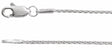 Rhodium-Plated Sterling Silver 1 mm Wheat 16" Chain