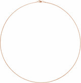 14K Rose Gold 1 mm Wheat 16" Chain