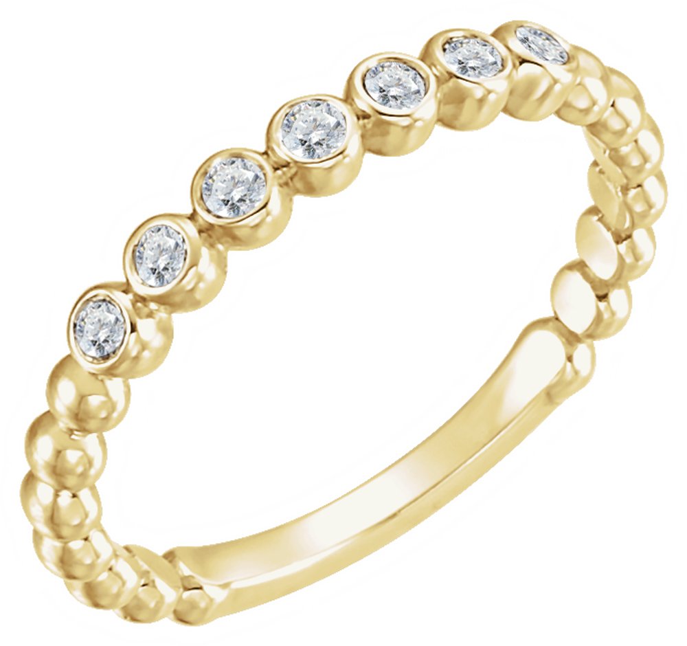 14K Yellow 1/8 CTW Natural Diamond Stackable Ring