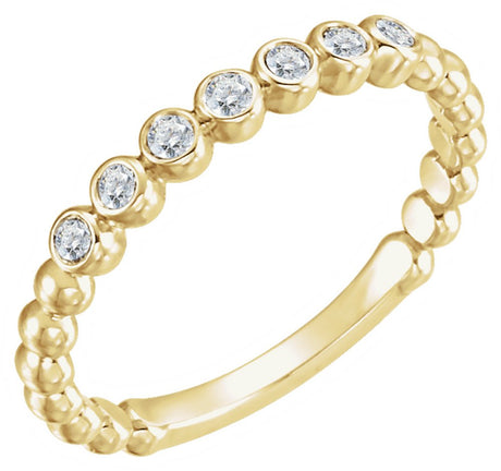 14K Yellow Gold 1/8 CTW Natural Diamond Stackable Ring