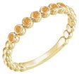 14K Yellow Natural Citrine Stackable Ring