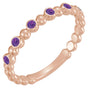 14K Rose Natural Amethyst Stackable Ring