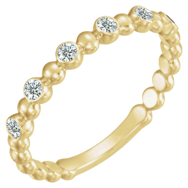 14K Yellow Gold 1/8 CTW Natural Diamond Stackable Ring